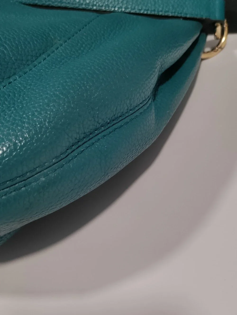 Michael Kors Teal Pebbled Leather Hobo with Gold Hardware